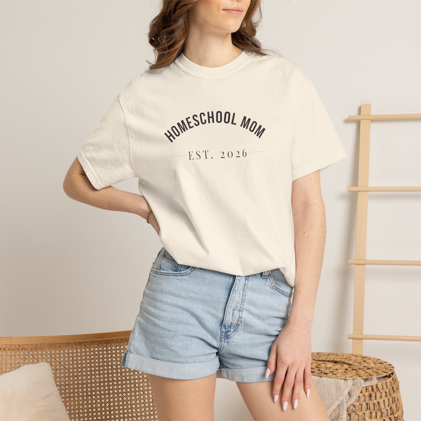 Homeschool Mom Est. Year Shirt — Personalized Comfort Colors 1717 Tee, Homeschool Teacher Gift