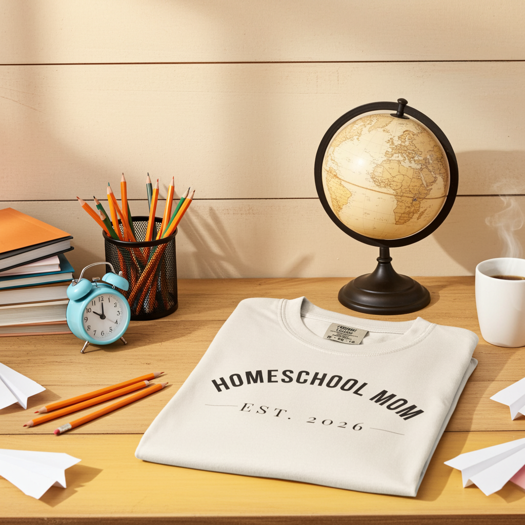 Personalized Homeschool Mom Est. Year T-Shirt – Comfort Colors 1717 Garment-Dyed Unisex Tee, Teacher Gift