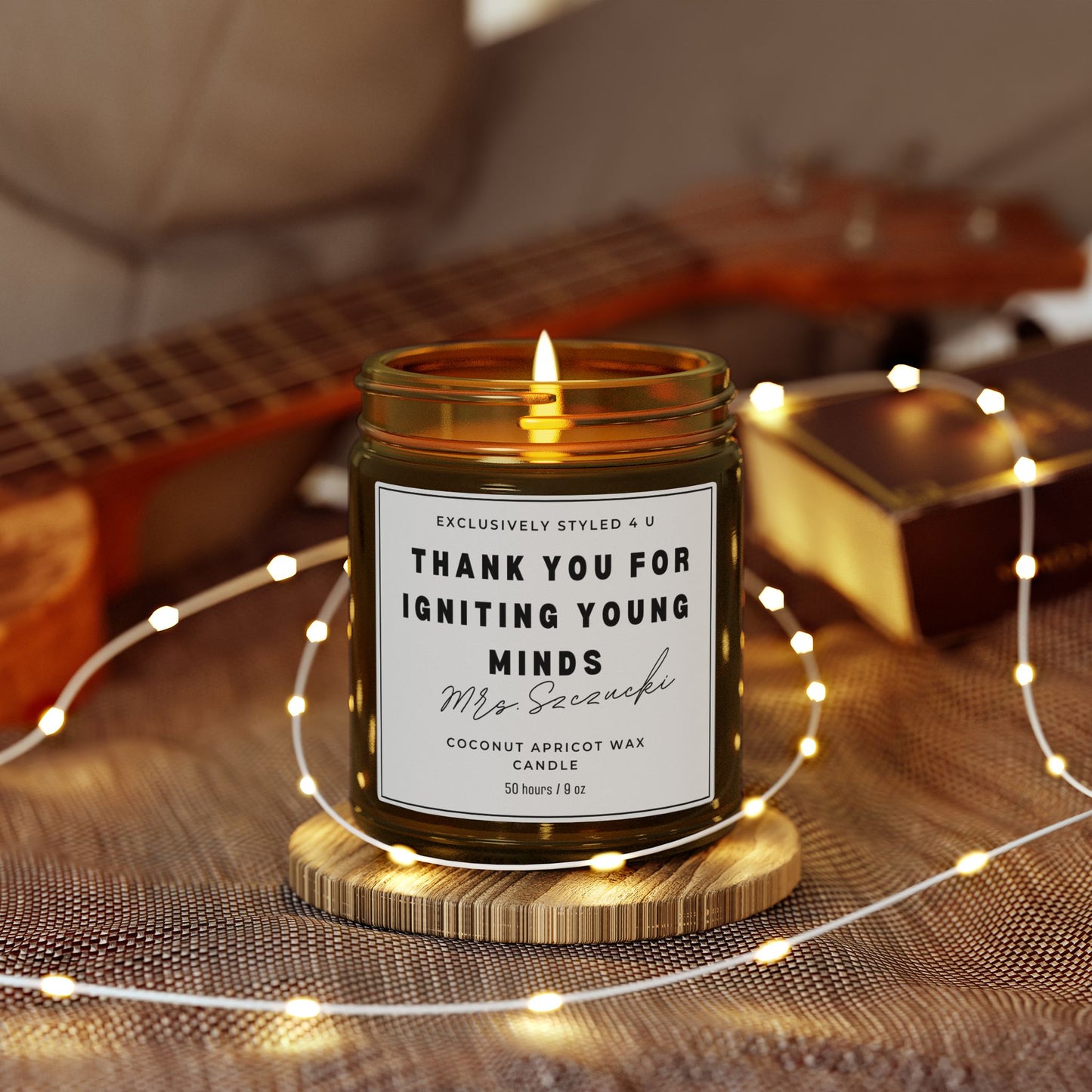 Custom Teacher Name Candle, Teacher Appreciation gift, End of Year Gift for Teachers, Personalized Teacher Gifts Name Candle Classroom Decor