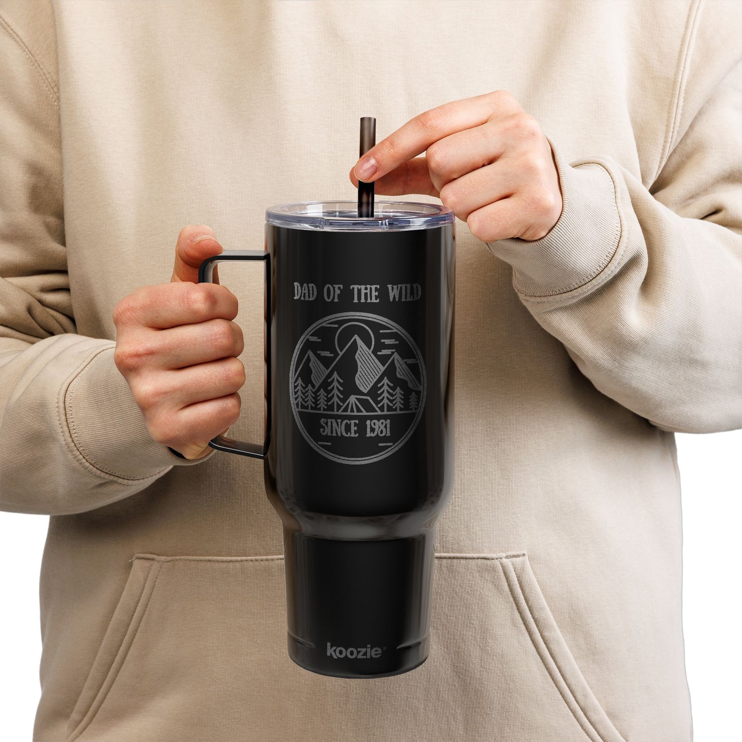 Personalized Camping Tumbler for Dad of wild 40oz, Custom Camping Engraved Gift for Outdoorsy Dad, Fathers Day Dad Gift