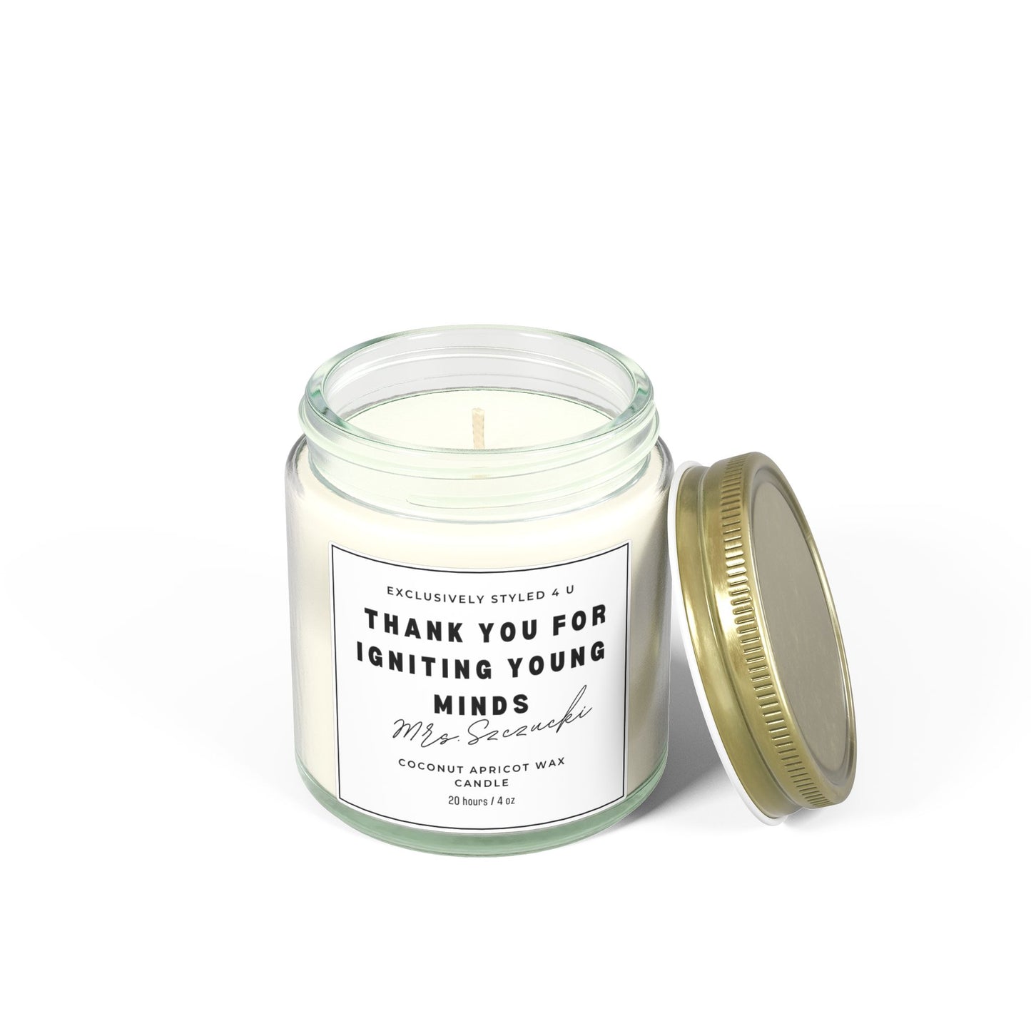 Custom Teacher Name Candle, Teacher Appreciation gift, End of Year Gift for Teachers, Personalized Teacher Gifts Name Candle Classroom Decor