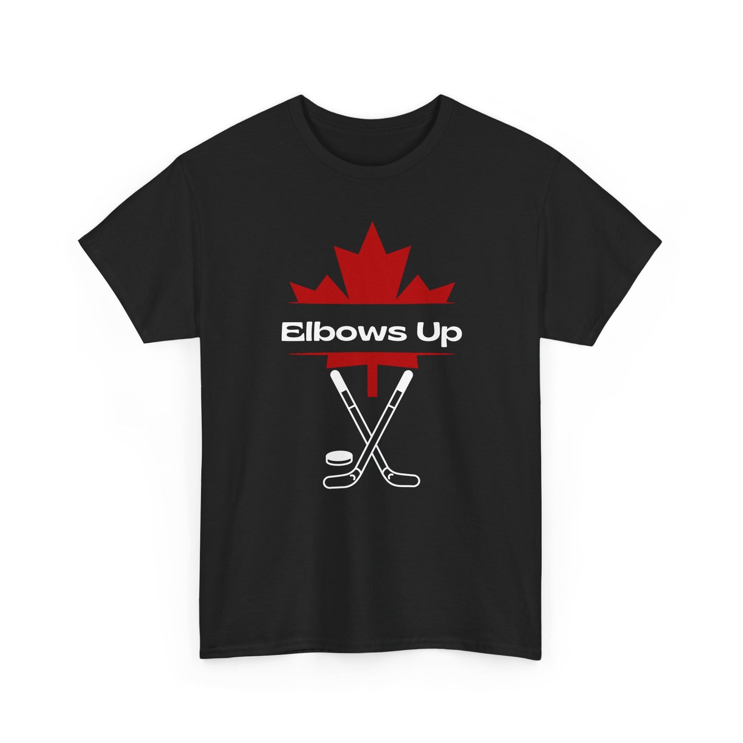 Elbows Up Canada Unisex Cotton Tee, Proud Canadian Shirt Gift, Canada Independence Shirt, Maple Leaf  Elbows Up Hockey, Stand for Canada Tee