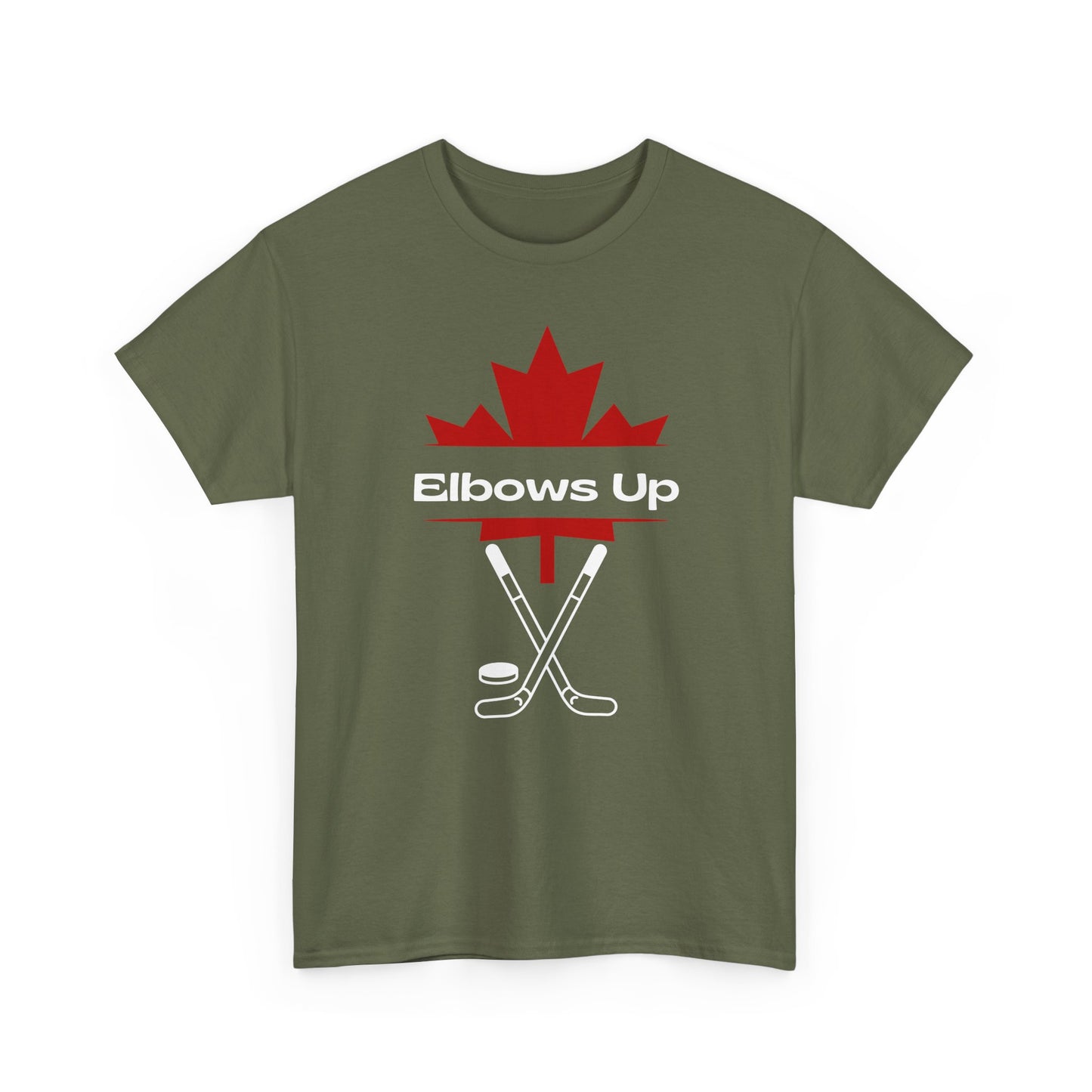 Elbows Up Canada Unisex Cotton Tee, Proud Canadian Shirt Gift, Canada Independence Shirt, Maple Leaf  Elbows Up Hockey, Stand for Canada Tee