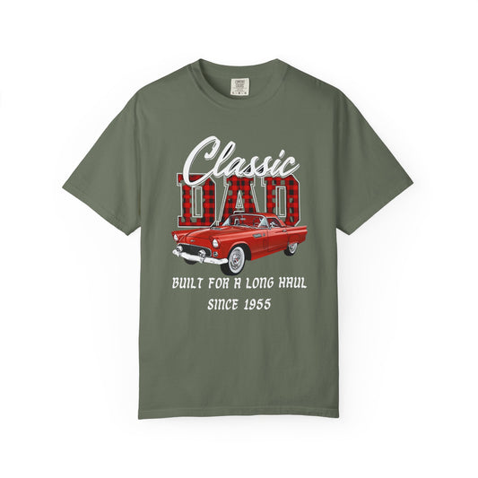Custom Comfort Colors Classic Dad tshirt, Personalizable Daddy Birth Year Vintage Car Lover Tee, Birthday or Father's Day Gift For Him
