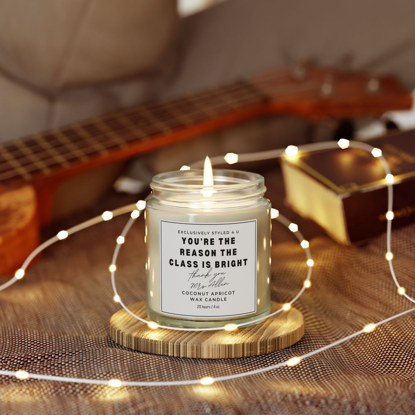 Custom Teacher Name Candle, Teacher Appreciation gift, End of Year Gift for Teachers, Personalized Teacher Gifts Name Candle Classroom Decor