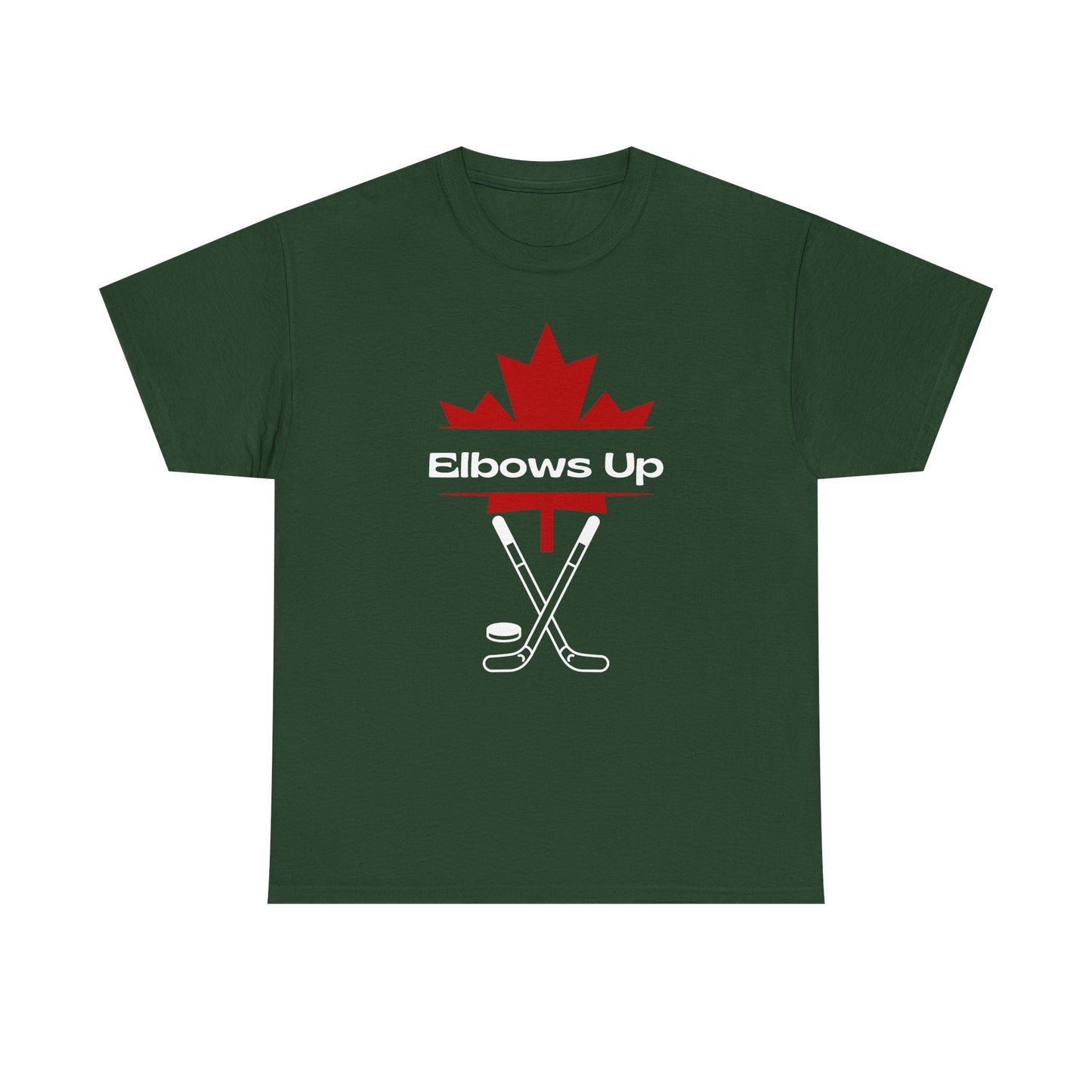 Elbows Up Canada Unisex Cotton Tee, Proud Canadian Shirt Gift, Canada Independence Shirt, Maple Leaf  Elbows Up Hockey, Stand for Canada Tee