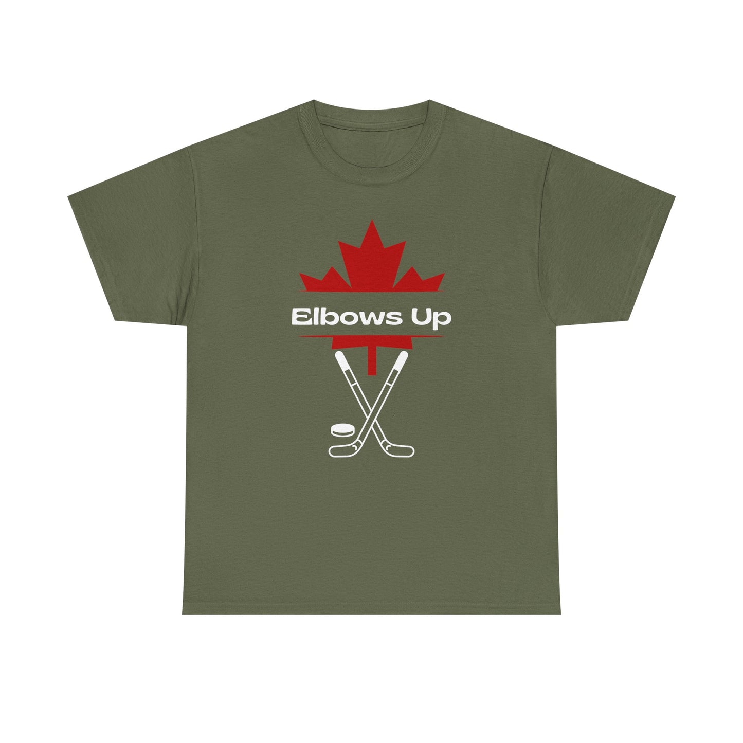 Elbows Up Canada Unisex Cotton Tee, Proud Canadian Shirt Gift, Canada Independence Shirt, Maple Leaf  Elbows Up Hockey, Stand for Canada Tee