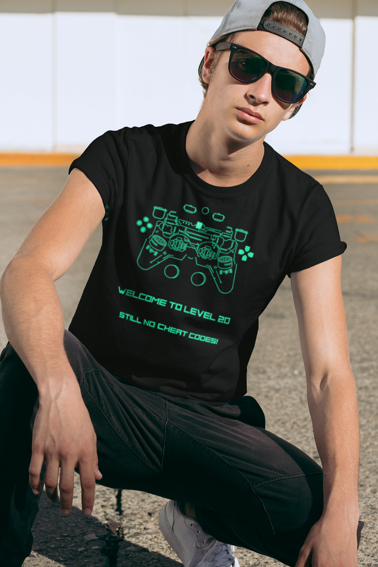 Gamer 20th Birthday Unisex Cotton Tee, 20th birthday shirt, level 20 unlocked, Turning 20 Birthday Gift, 20th birthday party Shirt