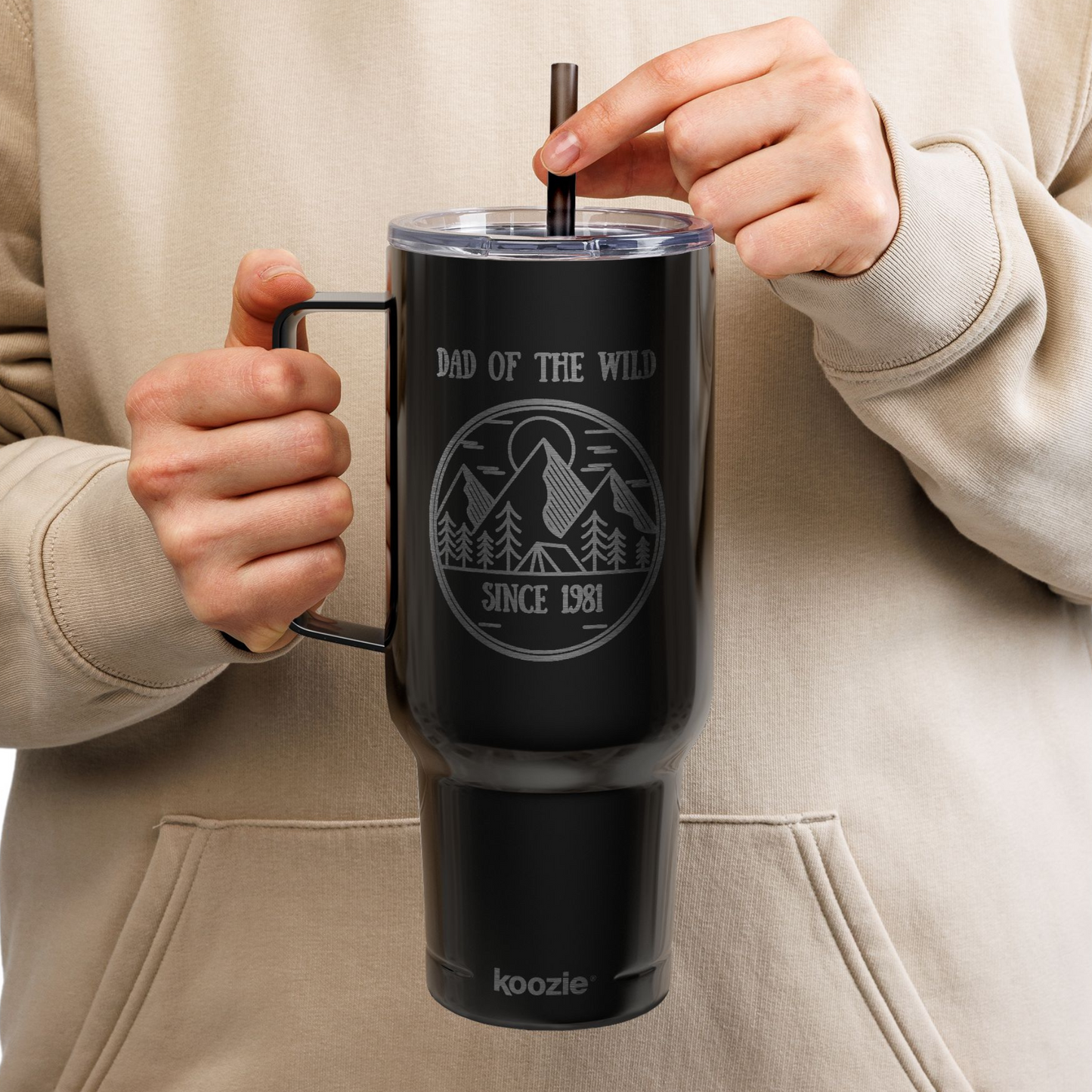 Personalized Camping Tumbler for Dad of wild 40oz, Custom Camping Engraved Gift for Outdoorsy Dad, Fathers Day Dad Gift