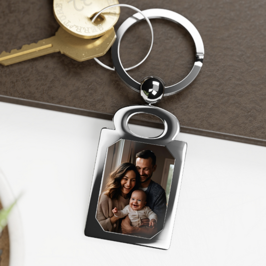 Custom Picture Metal Key Ring, Personalized Picture Gift for Her or Him