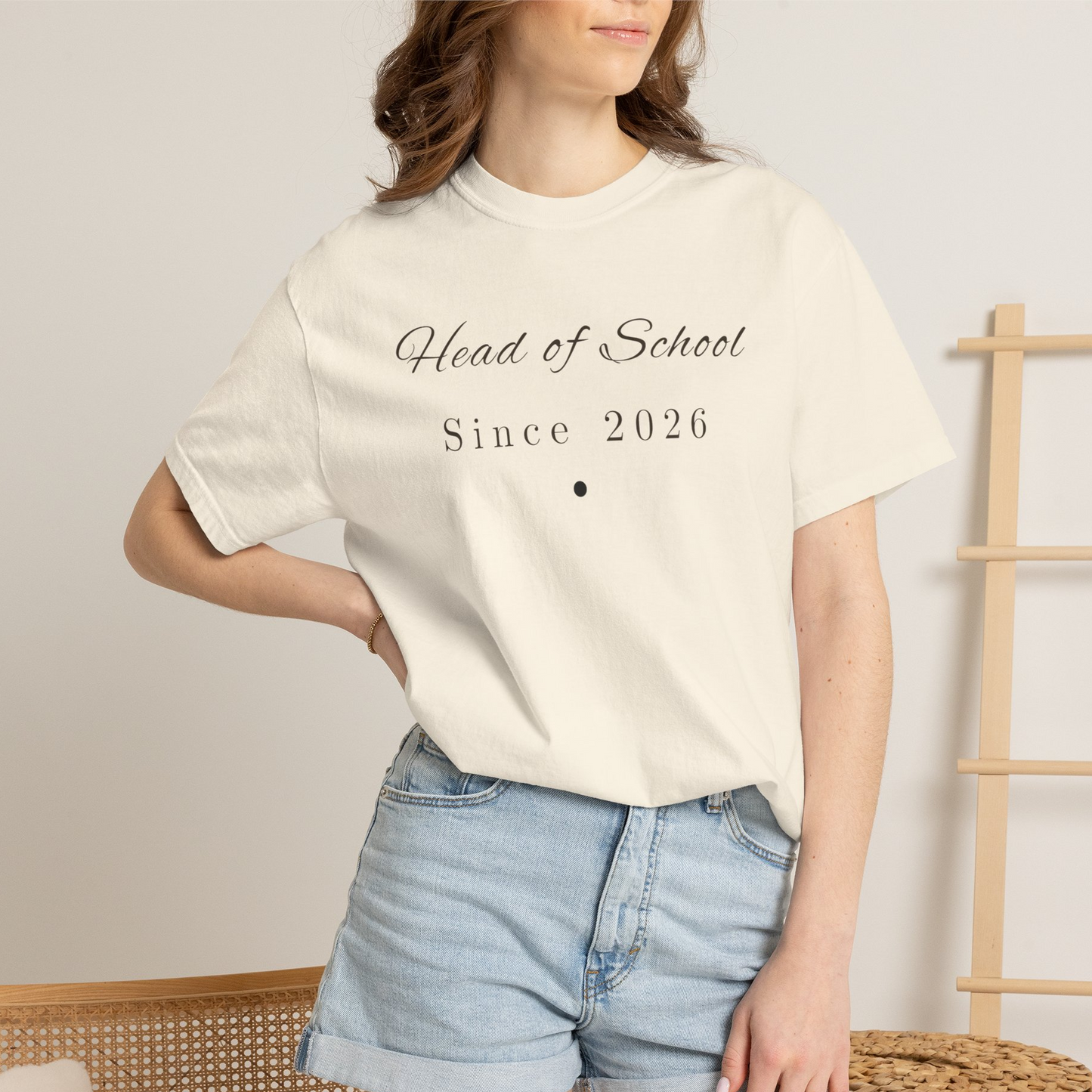 Head of School Since [Year] Shirt — Personalized Comfort Colors 1717 Tee, Homeschool Mom Gift