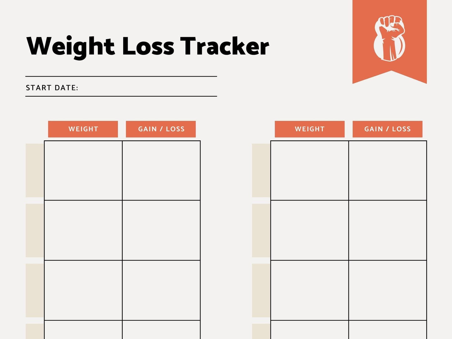Weigh Loss Tracker, PRINTABLE Journal, Weight Loss Motivator, Health Tracker, Weight Loss Planner, Healthy Eating, Weight Loss Logging