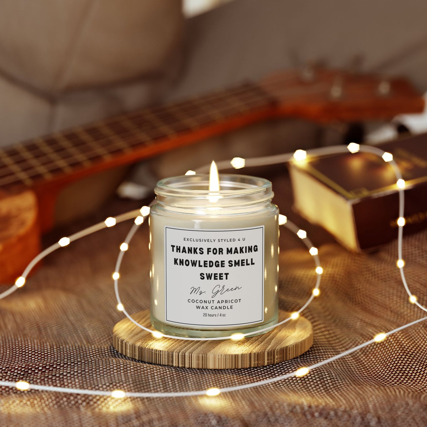 Custom Teacher Name Candle, Teacher Appreciation gift, End of Year Gift for Teachers, Personalized Teacher Gifts Name Candle Classroom Decor