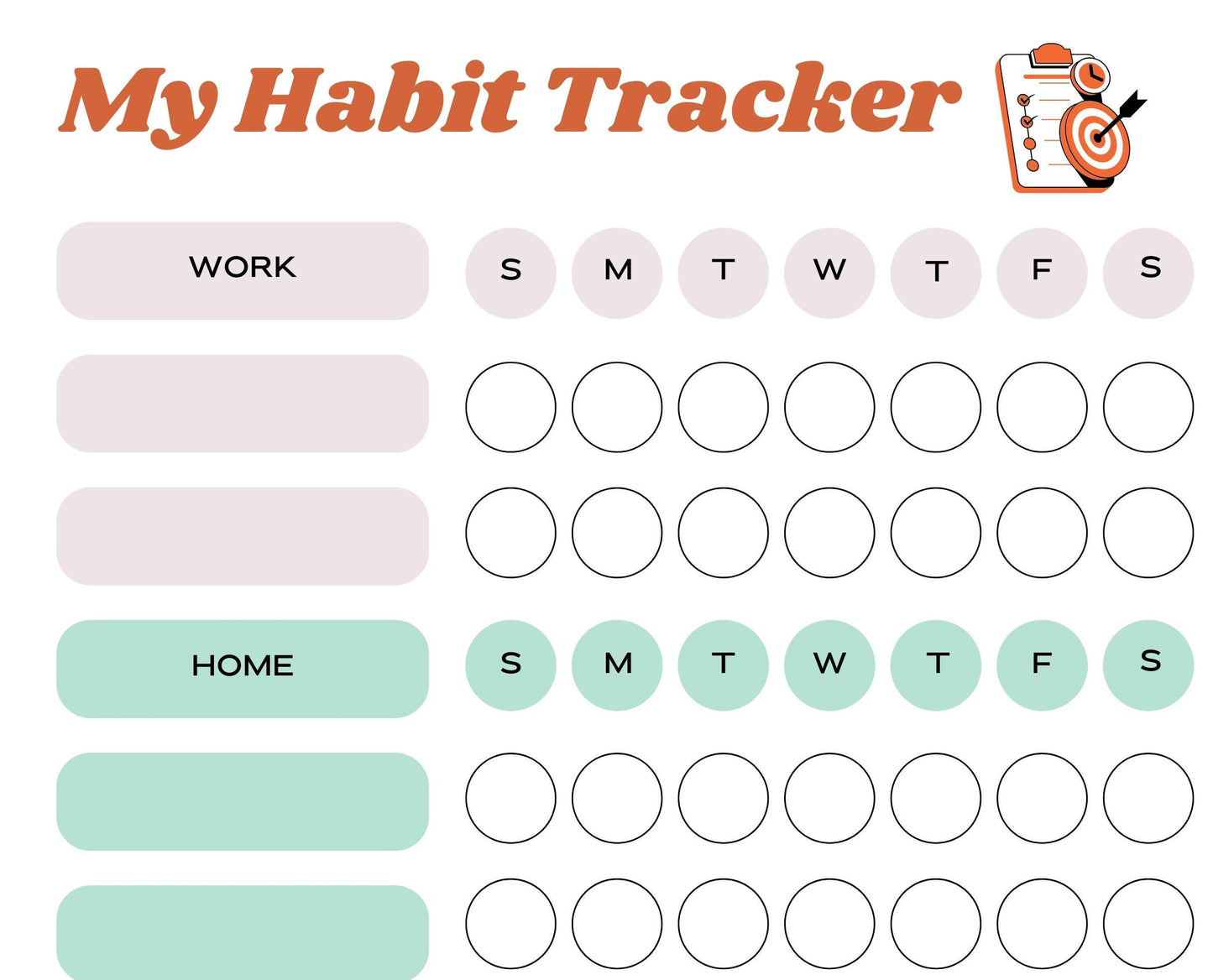 My Weekly Printable Habit Tracker |Habit Diary |  Motivation Fitness Health Journal | Morning Night Work Home Routine Journal|A4 Pdf and Jpg
