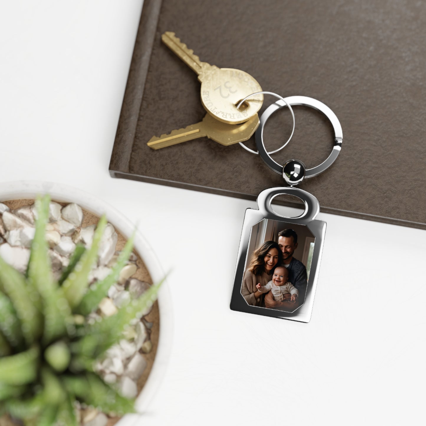 Keychain Personalized Photo, Custom Picture Metal Key Ring, Personalized Picture Gift for Her or Him