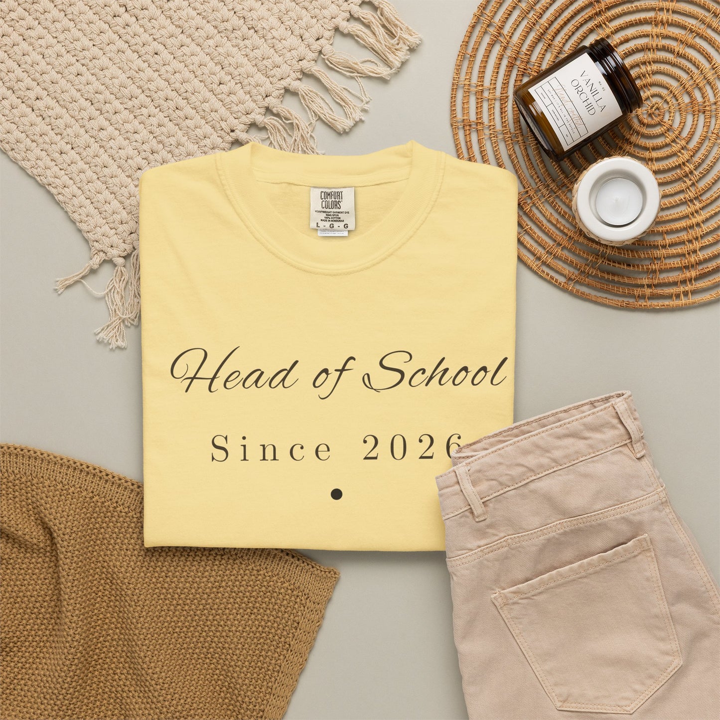 Head of School Since [Year] Shirt — Personalized Comfort Colors 1717 Tee, Homeschool Mom Gift