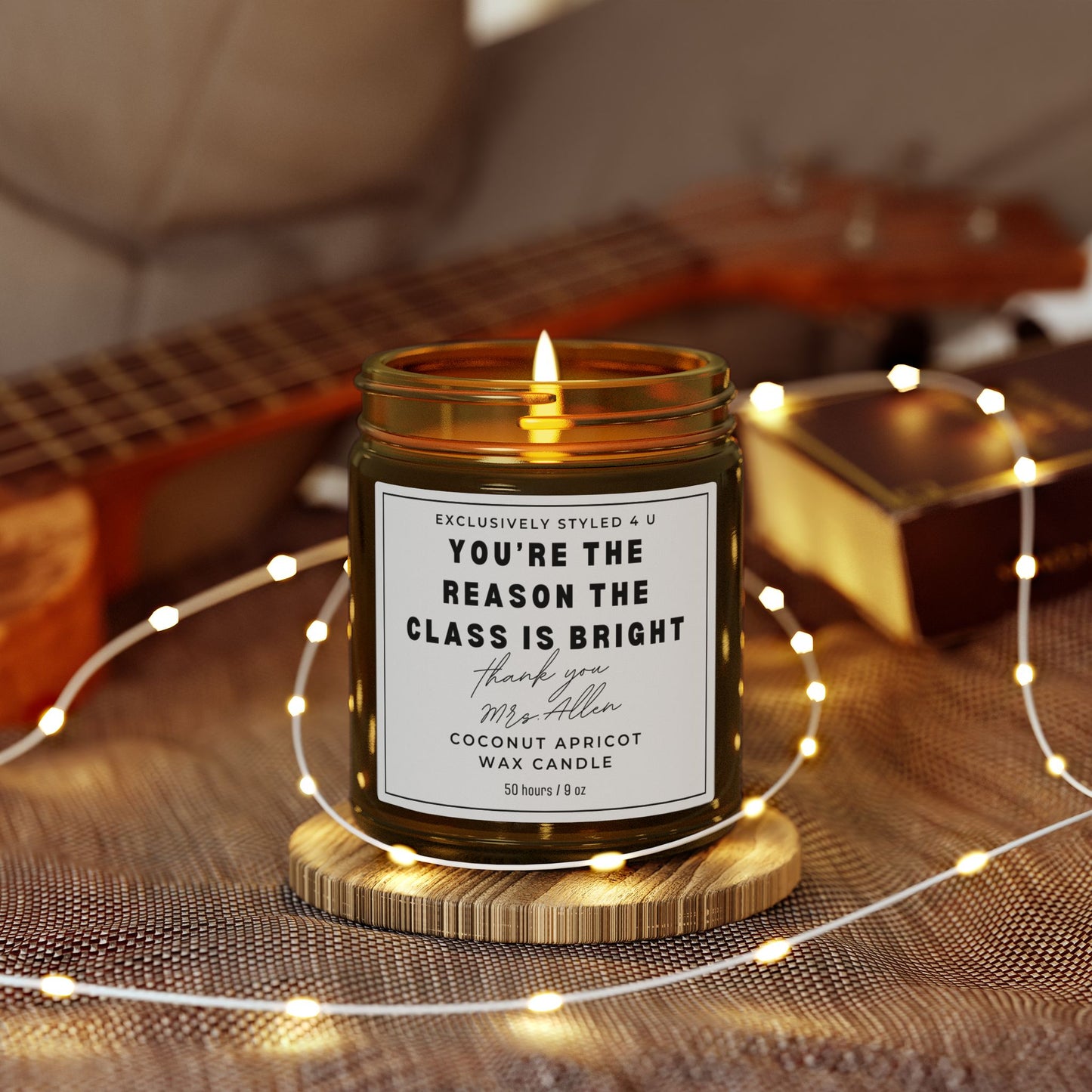Custom Teacher Name Candle, Teacher Appreciation gift, End of Year Gift for Teachers, Personalized Teacher Gifts Name Candle Classroom Decor
