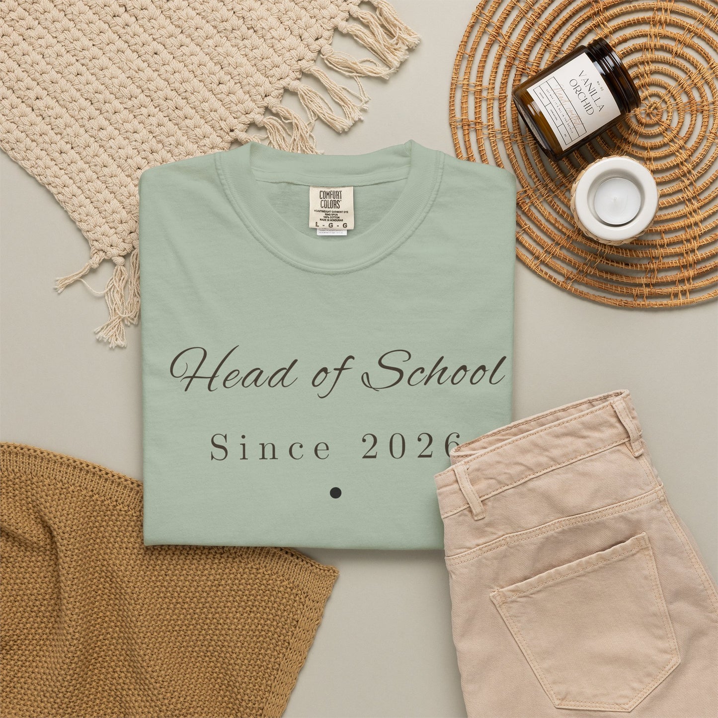 Head of School Since [Year] Shirt — Personalized Comfort Colors 1717 Tee, Homeschool Mom Gift