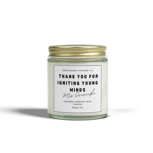 Custom Teacher Name Candle, Teacher Appreciation gift, End of Year Gift for Teachers, Personalized Teacher Gifts Name Candle Classroom Decor