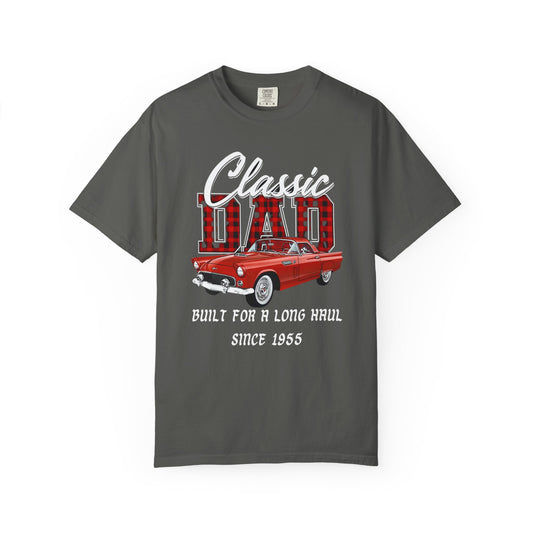 Custom Comfort Colors Classic Dad tshirt, Personalizable Daddy Birth Year Vintage Car Lover Tee, Birthday or Father's Day Gift For Him