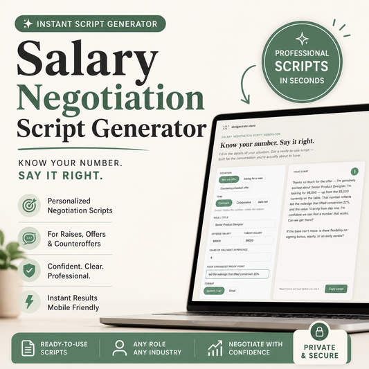 Salary Negotiation Script Generator | Get Paid More