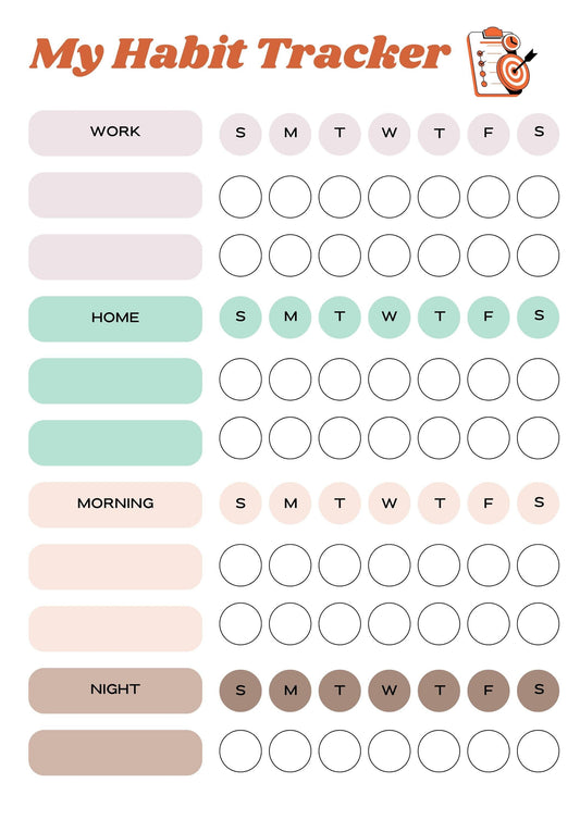 My Weekly Printable Habit Tracker |Habit Diary |  Motivation Fitness Health Journal | Morning Night Work Home Routine Journal|A4 Pdf and Jpg