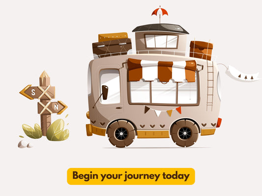 Begin Your Journey Today Digital Download Print | Travel Themed Wall Art Print |RV on the Road Frame | Travel Printable Poster |Canvas Print