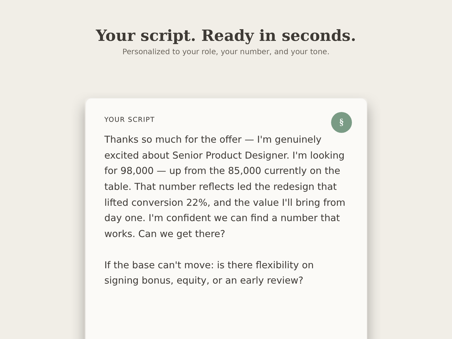Salary Negotiation Script Generator | Get Paid More